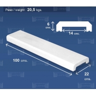 Wandabdeckung mit flacher Basis 100x22 (Packung 5 Einheiten)