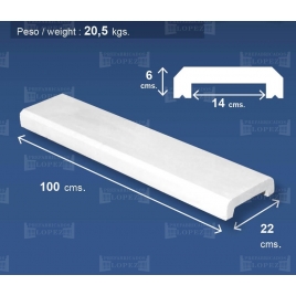 Flat base wall cover 100x22 (Pack 5 units)