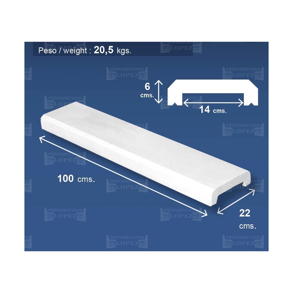 Revestimento de parede com base plana 100x22 (Pack 5 unidades)