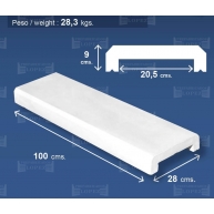 Revêtement mural avec base plate 100x28 (Pack 5 unités)