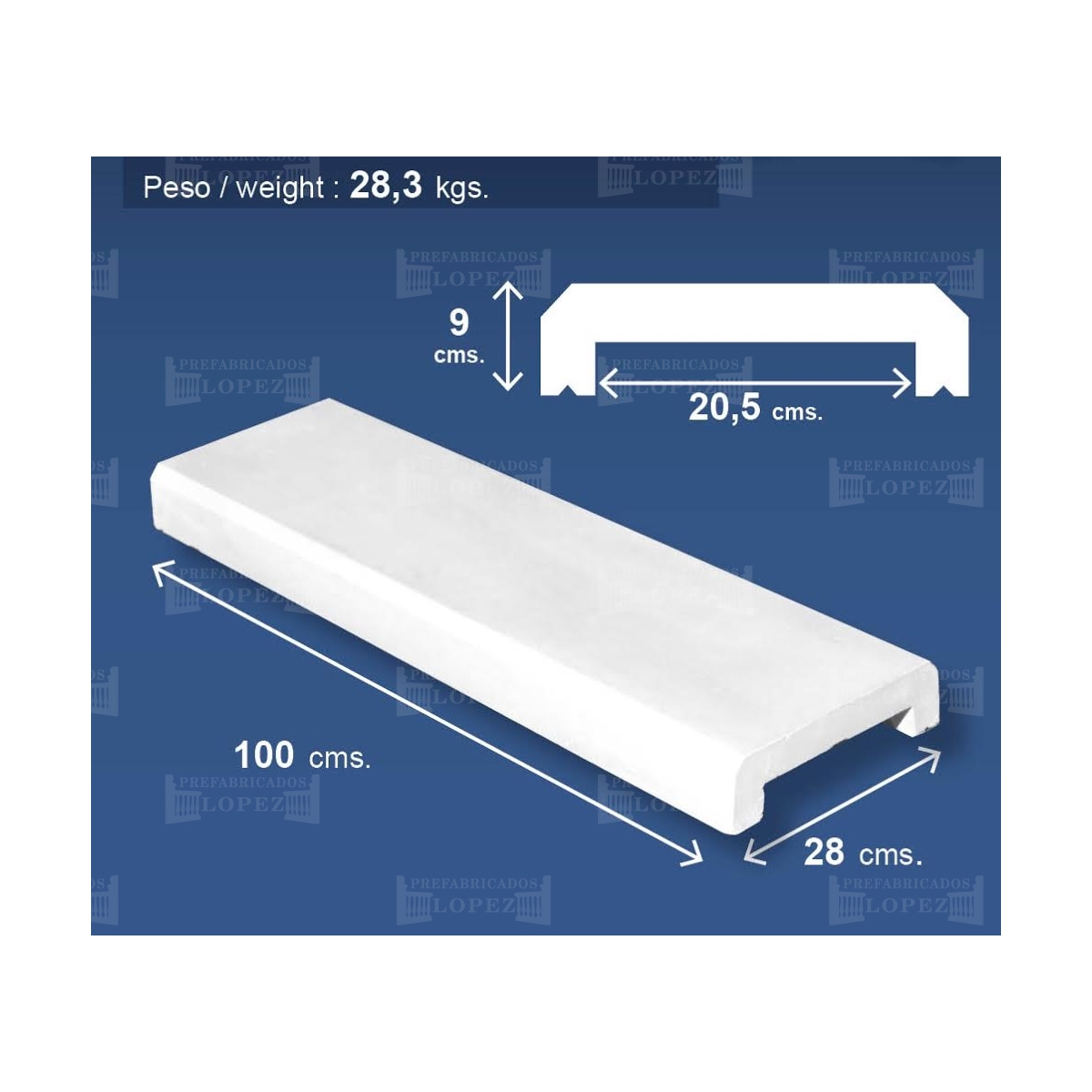 Revêtement mural avec base plate 100x28 (Pack 5 unités)