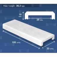 Wall cover with flat base 100x33 (Pack 5 units)