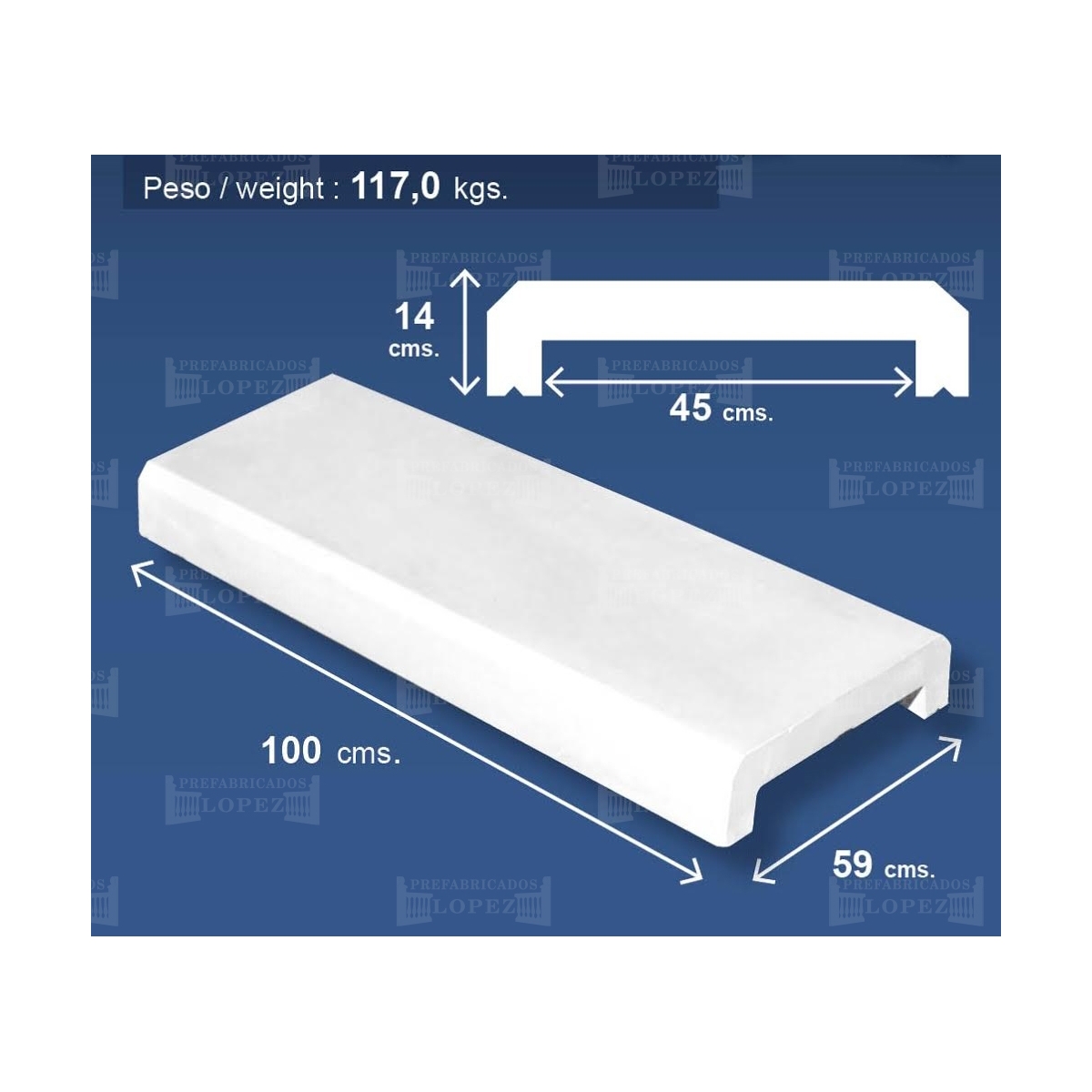 Wandverkleidung mit flacher Basis 100x59 (Packung 5 Einheiten)