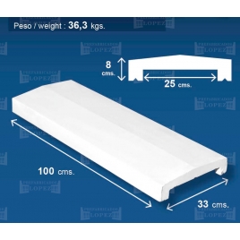 Capa de parede em aresta 100x33 (Pack 5 unidades)