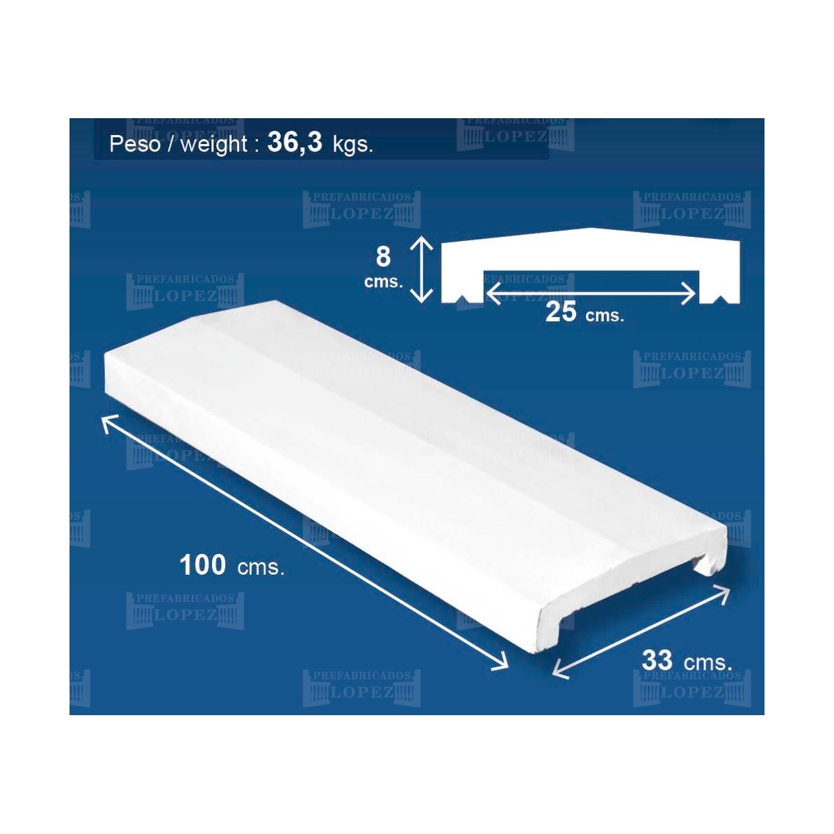 Giebelwandabdeckung 100x28 (Packung 5 Einheiten)