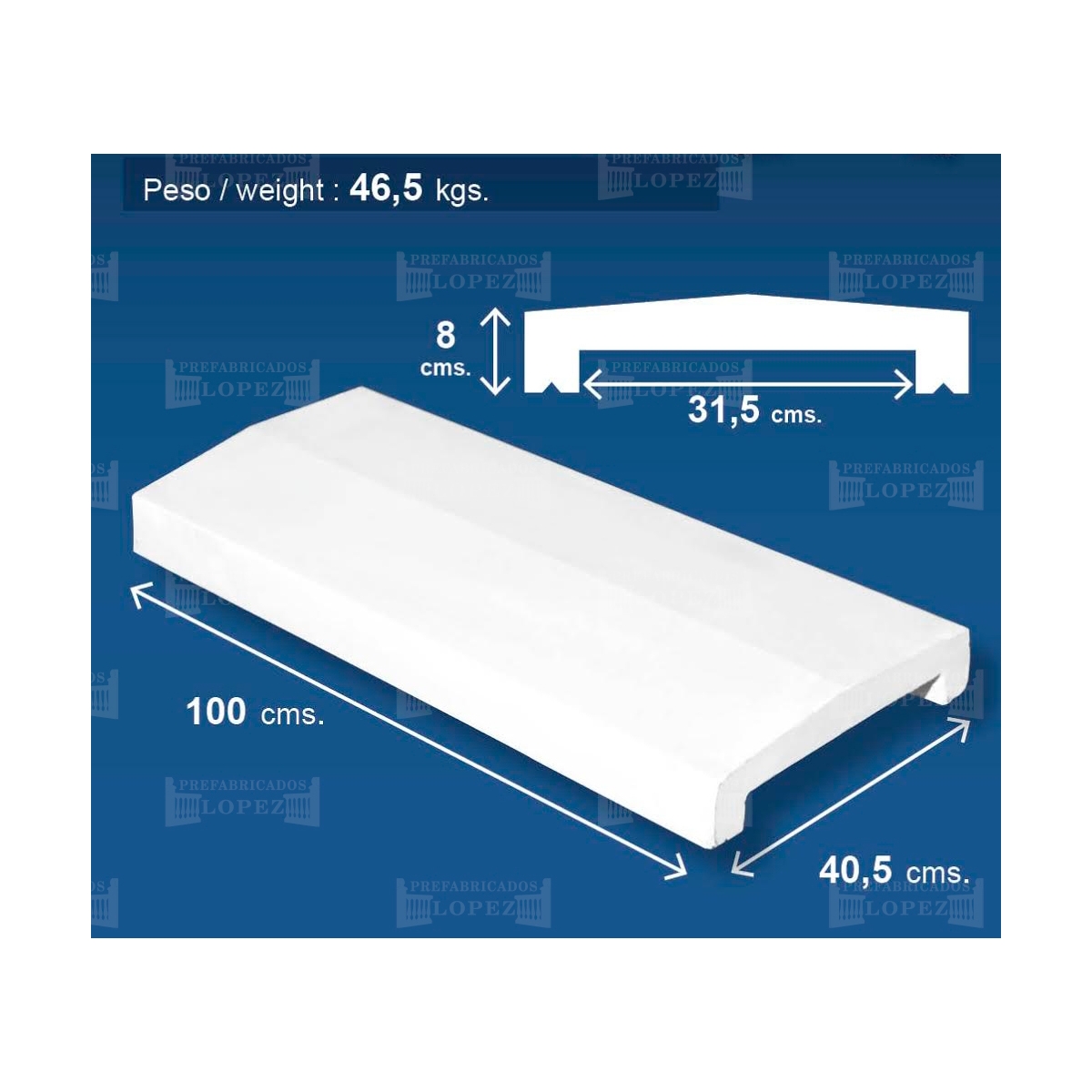 Capa de parede em aresta 100x33 (Pack 5 unidades)