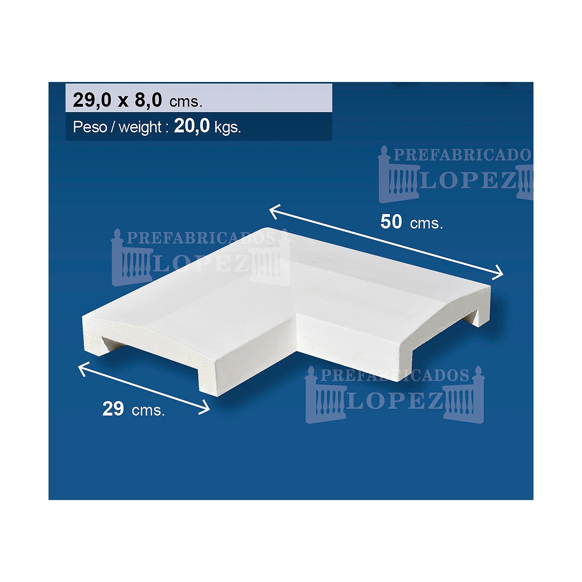 Corner wall cover to Dos Aguas 28 (ud)