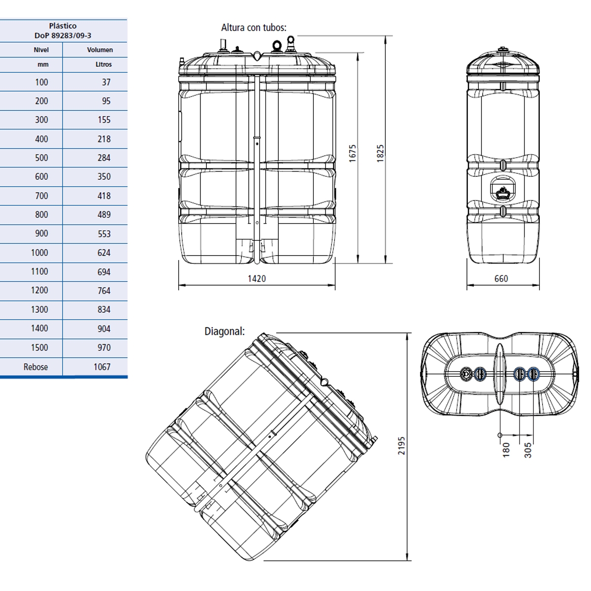Tank in Tank PE-AD 1000l 2 diesel tank