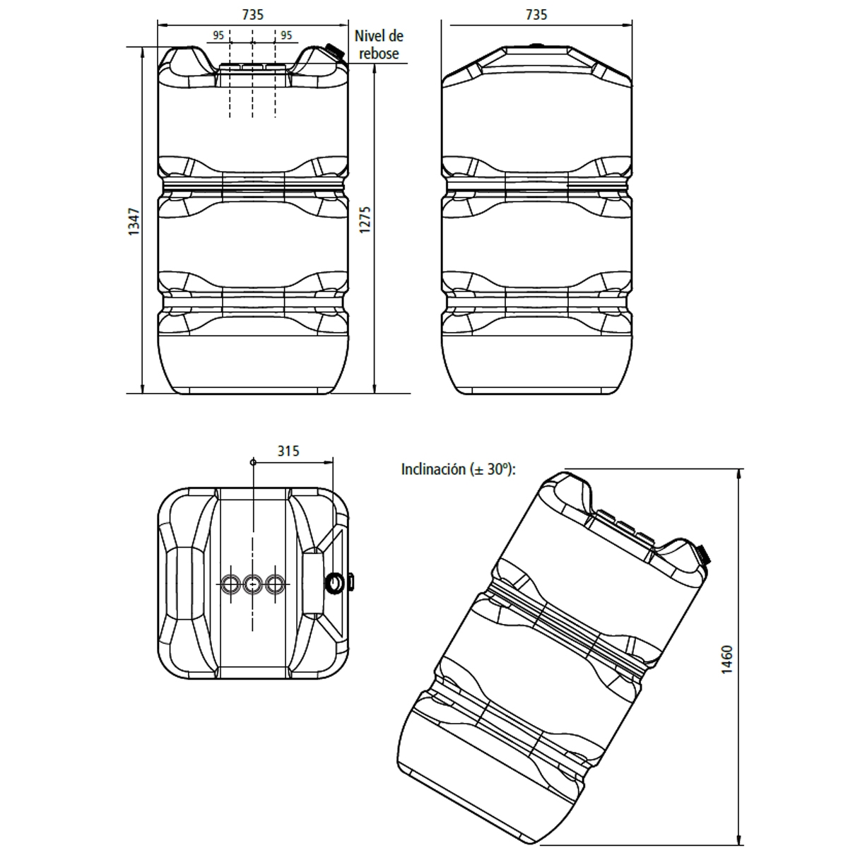 Modularer 600l-1-Dieseltank