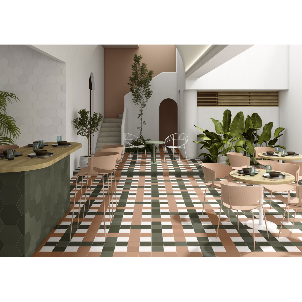 Ambient photos of Chicago Exa White Cotton 21,5x25 (Box 1,09 m2) [48568]