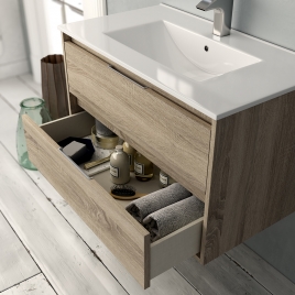 Mueble de baño suspendido de 60 cm con lavabo integrado color Avio Modelo  Granada