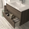 Image d’un meuble de salle de bains suspendu Bolton de 60 cm de large de couleur Britannia avec lavabo intégré