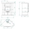Corner wood stove CH-5-H measures