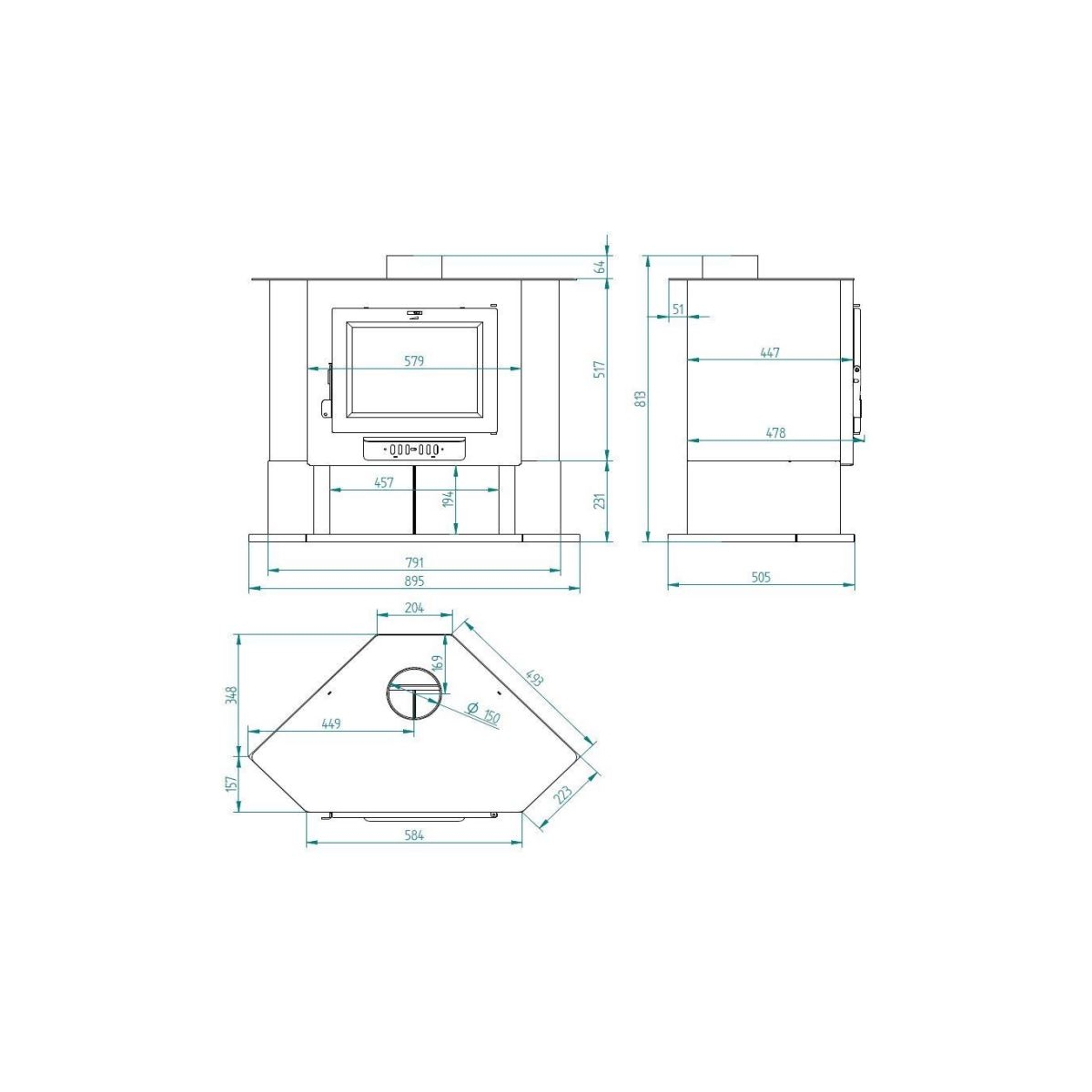 Fogão a lenha de canto CH-5