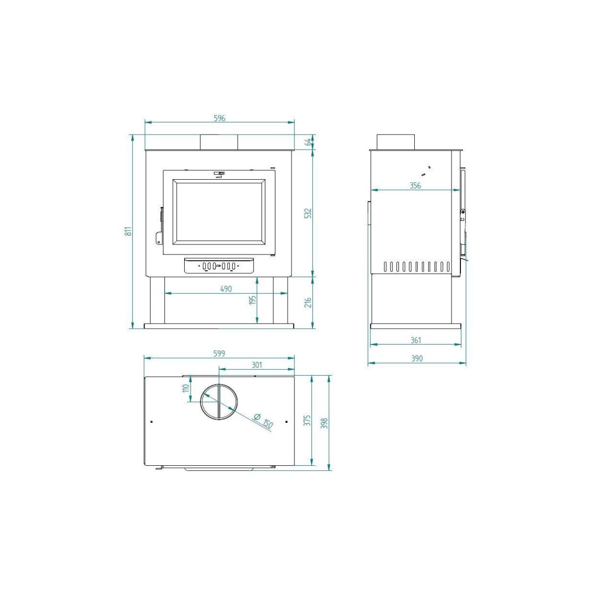 Poêle à bois CH-0 - Poêles à bois - Marque FM Calefacción