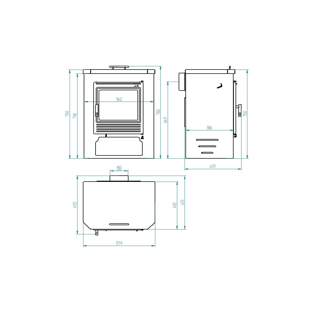 Fogões a lenha FM Calefacción Fogão a lenha M-102 de combustão dupla barato ao melhor preço