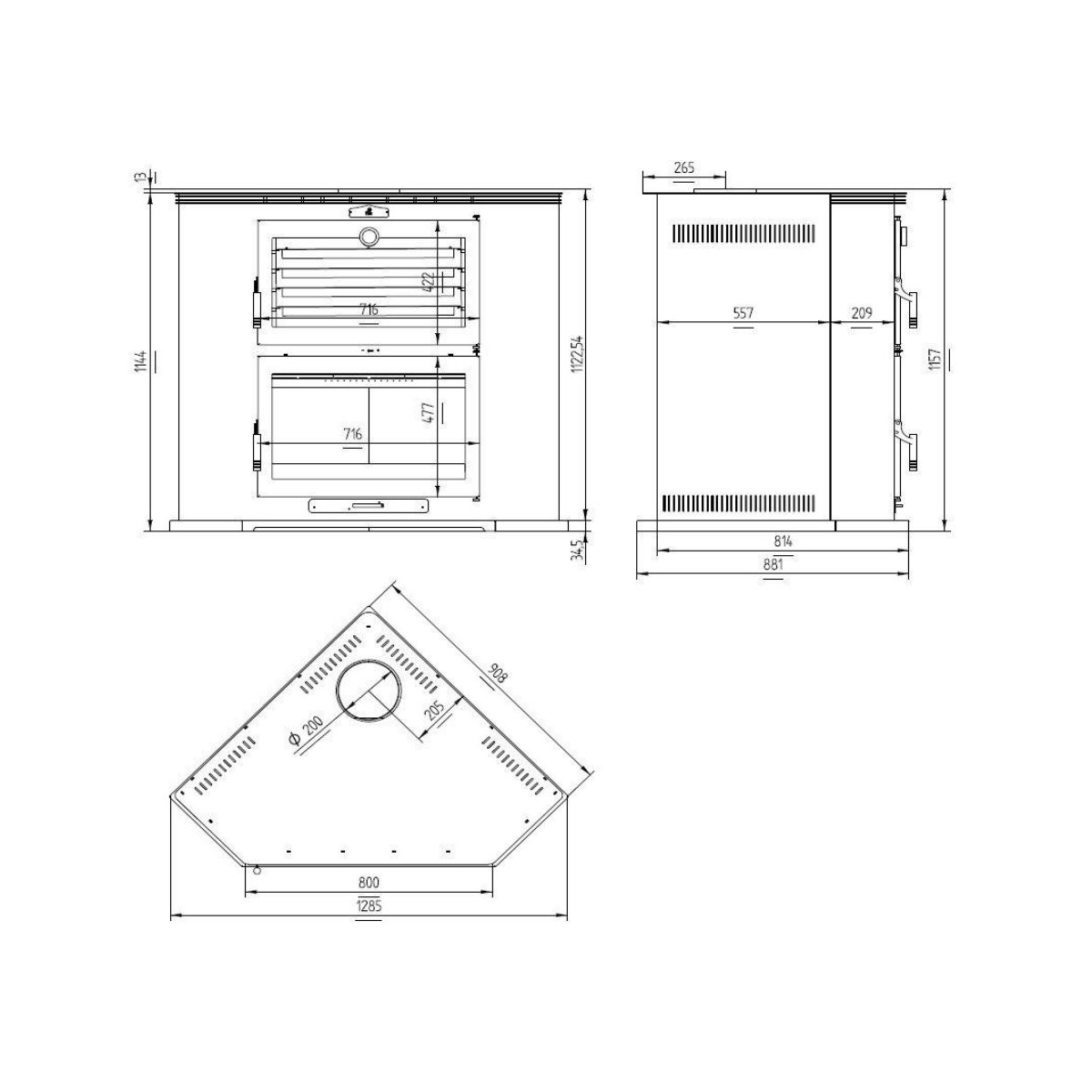 FM HL-100-R FM Calefacción Holzofen – Eckholzofen zum besten Online-Preis