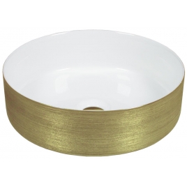 Lavabo de cerámica Heller White & Gold 36x36x12cm