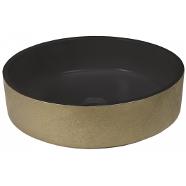 Lavabo de cerámica Glam Black & Gold 38x38x11cm