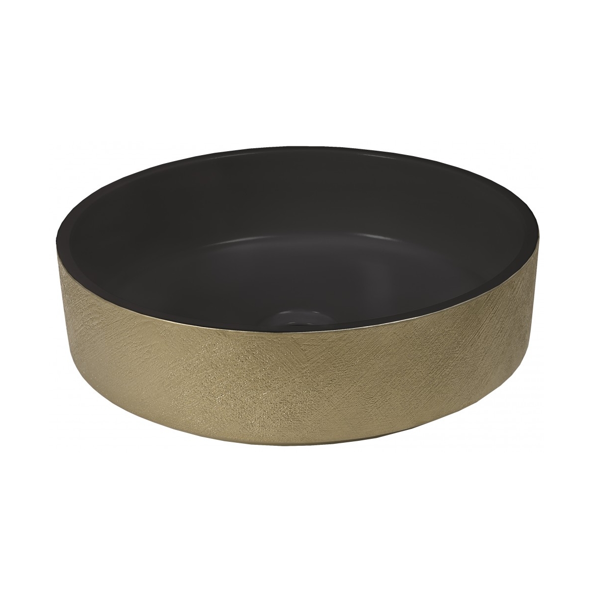 Lavabo de cerámica Glam Black & Gold 38x38x11cm