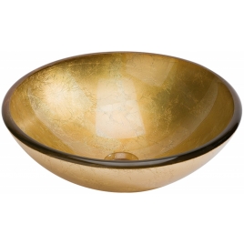 Lavabo de cristal Pan de Oro 42x42x14.5cm