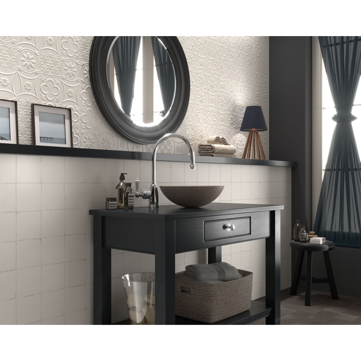 Berlin Bone ceramic sink 40x40x15cm 3