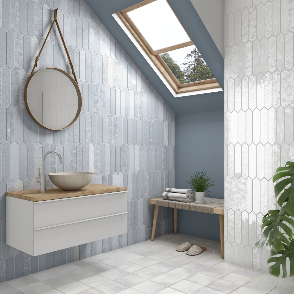 Lavabo de cerámica Diurne Sand 40x40x15cm  2