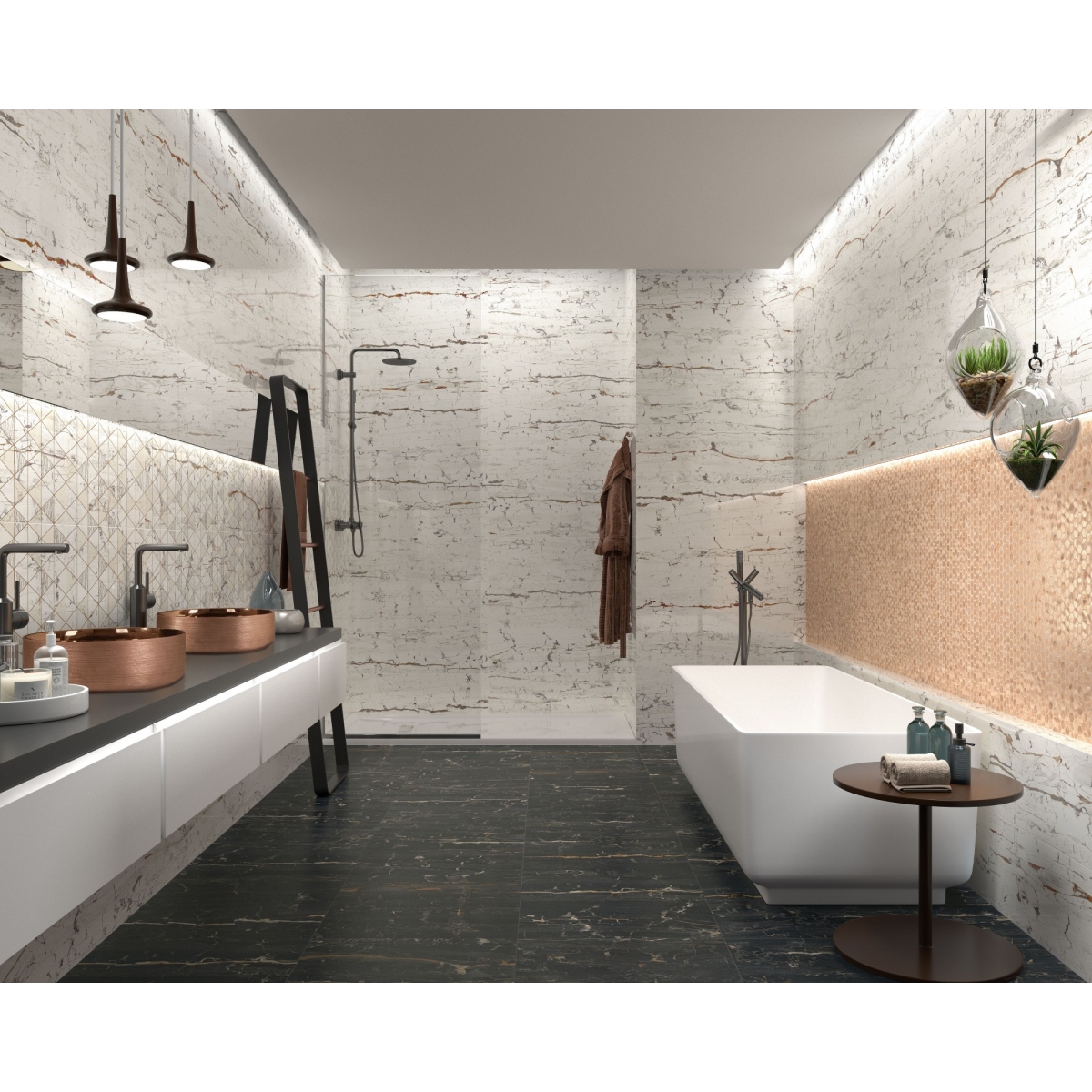 Fotos ambiente de Heller Rose Gold Pia de cerâmica 36x36x12cm [49802]