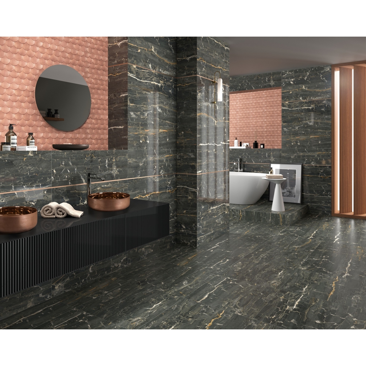 Foto de Heller Rose Gold Pia de cerâmica 36x36x12cm