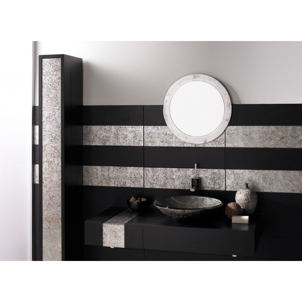 Lavabo de cristal Redondo Silver 46x46x10cm 1