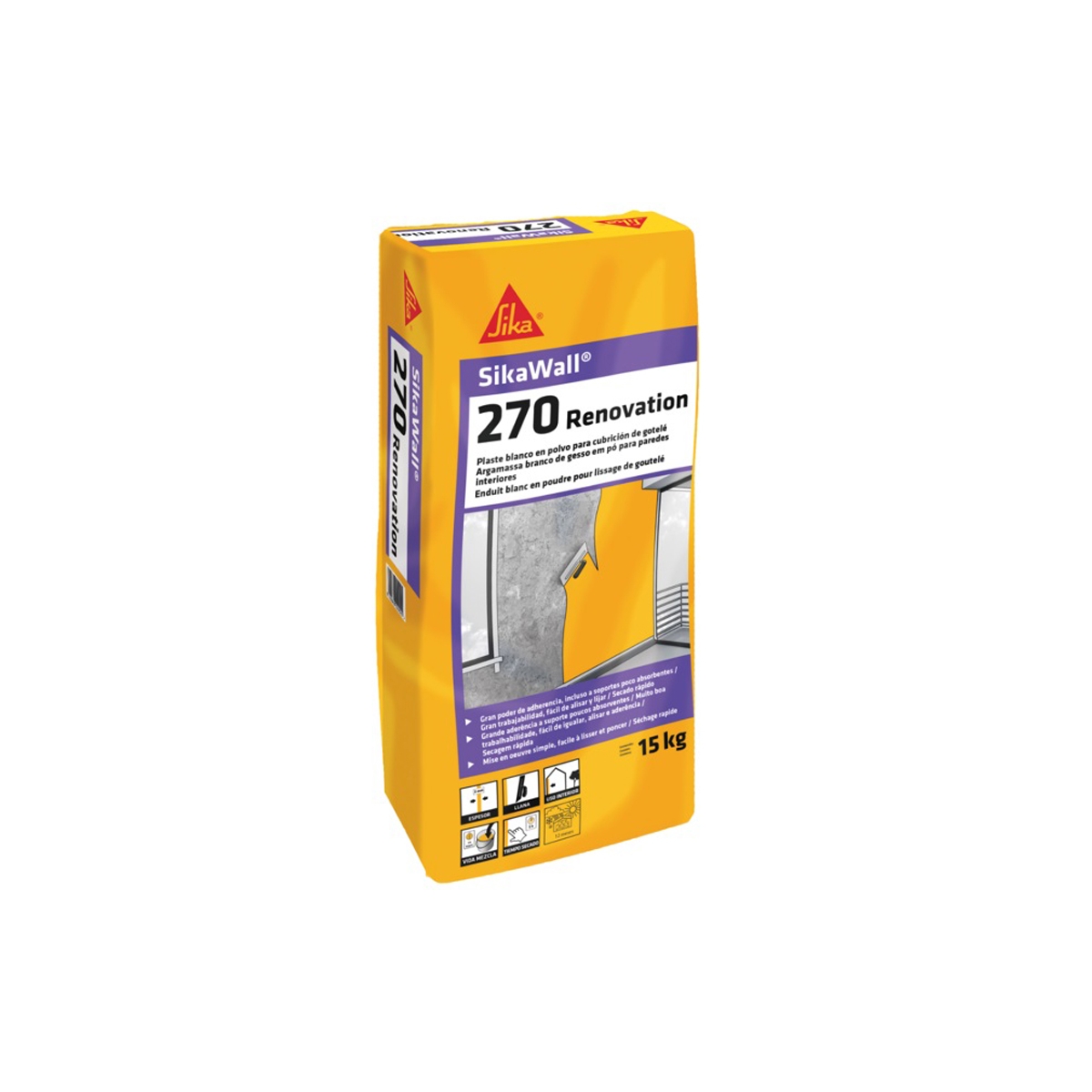 SikaWall 270 Renovação 15kg Stipple Cap Gesso