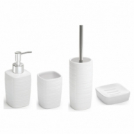 Détail de Kelly Set 4 Pz. (Distributeur, Porte-brosse à dents, Porte-savon, Brosse de toilette) Blanc