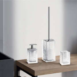 Antares Set 3 pcs. (Distributeur, Porte-brosse à dents, Porte-brosse) Transparent-Blanc