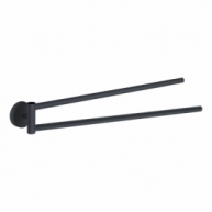 Image of Double Eros Matte Black Towel Rack