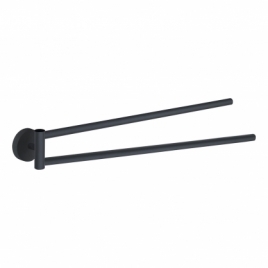 Double Eros Matte Black Towel Rack
