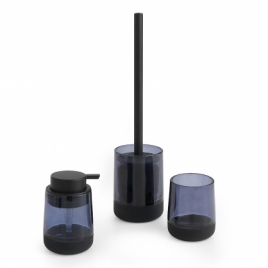 Nicole Set 3 Pz. (Dispenser, Toothbrush holder, Brush holder) Blue