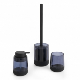 Nicole Set 3 Pz. (Dispenser, Toothbrush holder, Brush holder) Blue