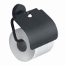 Photos ambiantes de Porte-papier toilette noir mat Eros avec couvercle [50054]