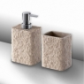 Ambient photos of Aries Set 2 Pz. (Dispenser, Toothbrush holder) Beige [50061]