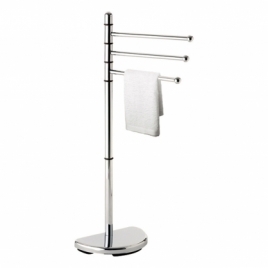 Hibiscus Chrome Floor Towel Rack