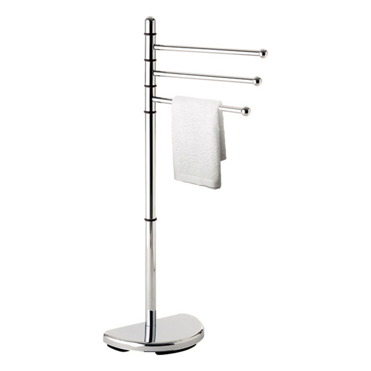 Hibiscus Chrome Floor Towel Rack