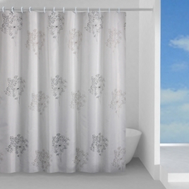 Cortina 180X200 cm Poliéster Perfume Branco-Preto