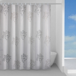 Cortina 180X200 Cm Poliéster Parfume Blanco-Negro