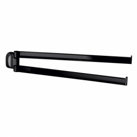 Stelvio Double Matte Black Towel Rack