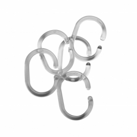 Set 12 Transparent Rings For Shower Curtains