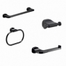 Ambient photos of Stelvio Set 4 Pz. (Towel rack 35Cm, Towel holder, Hanger, Ring) Matte Black [50153]