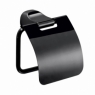 Ambient photos of Stelvio Matte Black Toilet Paper Holder With Lid [50158]