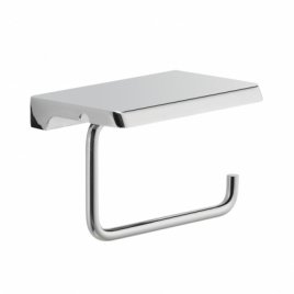 Roll holder with support tray chrome