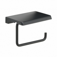 Roll holder with matte black support tray