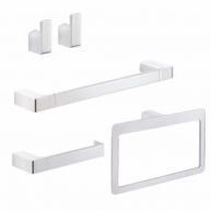 Ambient photos of Pirenei Set 4 Pz. (Towel rack 35Cm, Towel holder, Hanger, Ring) Chrome [50199]